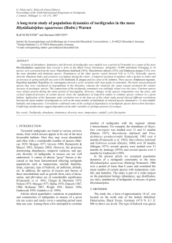 A long-term study of population dynamics of tardigrades in the moss