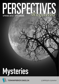 SPRING 2013 &ndash; 9TH GRADE TERMINPR&oslash;VER ENGELSK