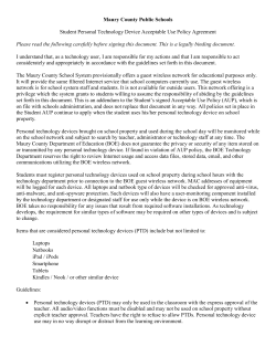 Maury County Public Schools Student Personal Technology Device