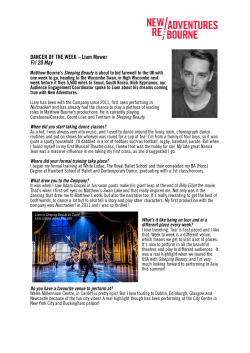 DANCER OF THE WEEK &ndash; Liam Mower Fri 20 May