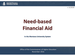 Need-based Financial Aid - Montana University System