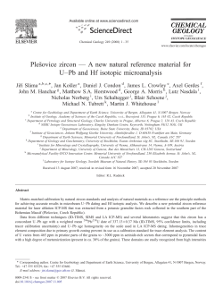 Plešovice zircon — A new natural reference material for U–Pb and