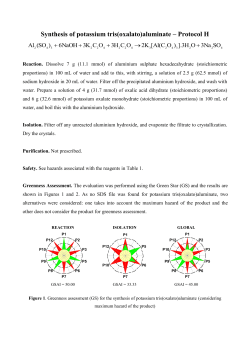 Synthesis of potassium tris(oxalato)aluminate – Protocol H