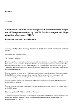 Follow-up to the work of the Temporary Committee on the alleged