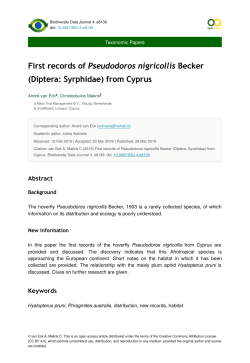 First records of Pseudodoros nigricollis Becker (Diptera: Syrphidae