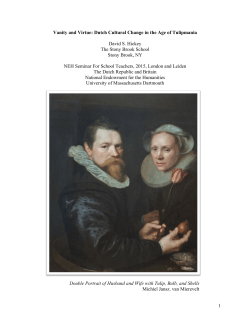 Dutch Cultural Change in the Age of Tulipmania