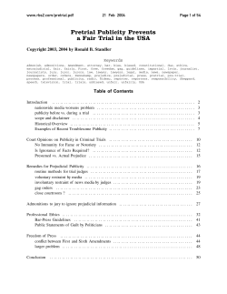 Pretrial Publicity Prevents a Fair Trial in the USA