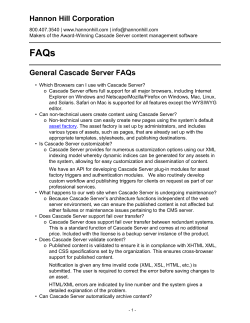 Hannon Hill Corporation General Cascade Server FAQs