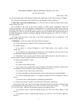 THE DELHI (URBAN AREAS) TENANTS` RELIEF ACT, 1961 ACT