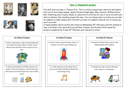 Homework Project Spring 1 - All Saints` Community Primary School