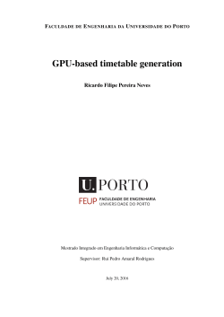 GPU-based timetable generation