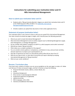 Instructions for submitting your motivation letter
