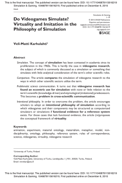 Do Videogames Simulate? Virtuality and Imitation in the Philosophy