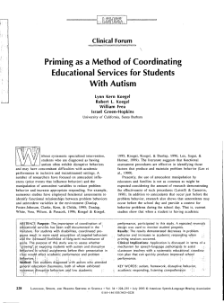 Priming as a Method of Coordinating Educational Services for