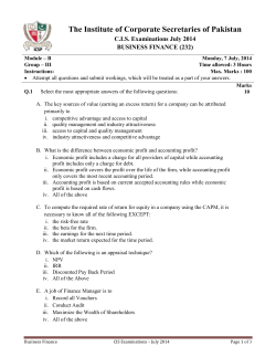 Question Papers July 2014 - Institute of Corporate Secretaries of