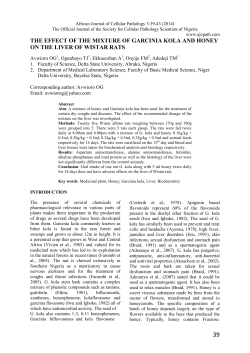 THE EFFECT OF THE MIXTURE OF GARCINIA KOLA AND HONEY