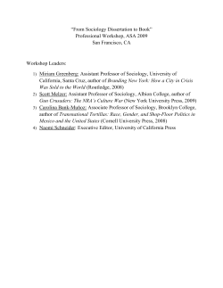 From Sociology Dissertation to Book Handouts Packet