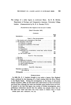 The ecology of a saline lagoon in southeast Essex.