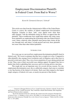 Employment Discrimination Plaintiffs in Federal Court: From Bad to