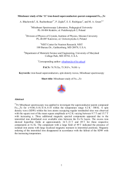 1 M&ouml;ssbauer study of the `11` iron-based