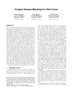 Prudent Schema Matching For Web Forms