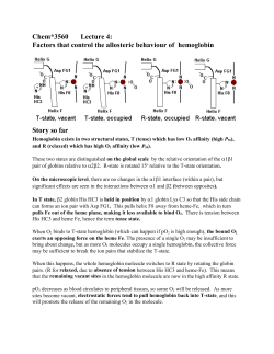Chem*3560 Lecture 4: Factors that control the allosteric behaviour
