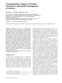 Thermodynamic analysis of product formation in mesophilic