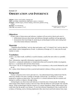 OBSERVATION AND INFERENCE