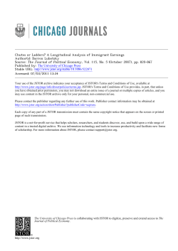 Chutes or Ladders? A Longitudinal Analysis of Immigrant Earnings