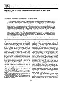 Hypothesis Concerning the U-shaped Relation between Body Mass