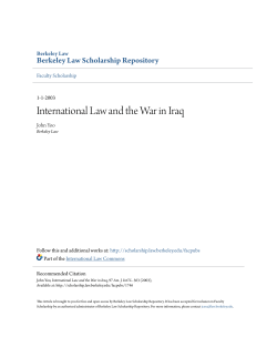 International Law and the War in Iraq