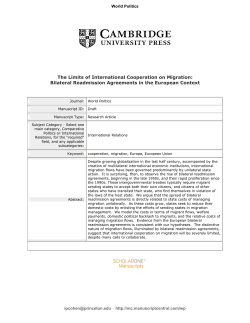 Bilateral Readmission Agreements in the European