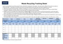 Recycling Tracking Sheet