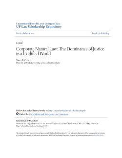 Corporate Natural Law: The Dominance of Justice in a Codified World
