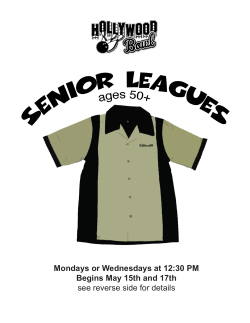 Mondays or Wednesdays at 12:30 PM Begins May 15th and 17th