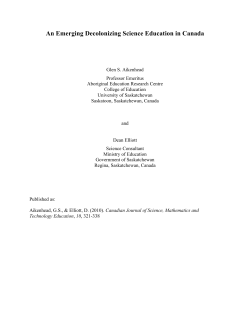 An Emerging Decolonizing Science Education in Canada