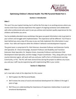 Optimizing Children`s Mental Health: The PBS Pyramid Model Part 1