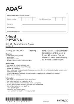 A-level Physics A Question paper Unit 05 - Section 2D