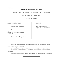 Fortman v. F&ouml;rvaltningsbolaget Insulan AB