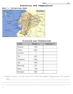 Elevation and Temperature Elevation and Temperature