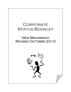 Corporate Status Booklet
