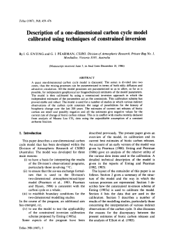 Description of a one-dimensional carbon cycle model calibrated