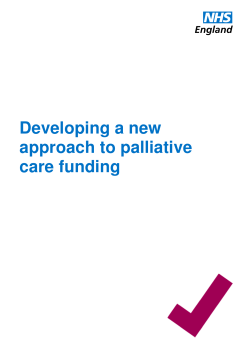 Developing a new approach to palliative care funding
