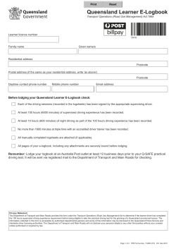 Queensland Learner E-Logbook