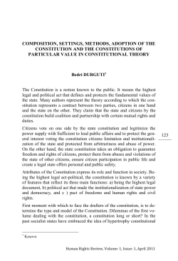 123 composition, settings, methods, adoption of the constitution and