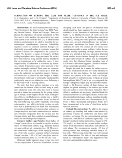 SUBDUCTION ON EUROPA - University of Idaho