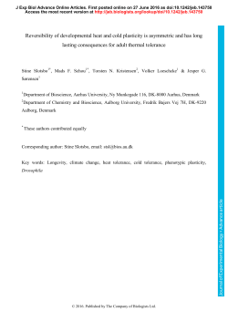 Reversibility of developmental heat and cold plasticity is asymmetric