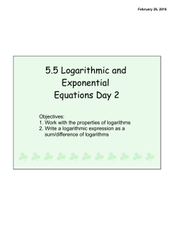 5.5 Logarithmic and Exponential Equations Day 2