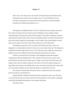 Chapter 13 Then I saw "a new heaven and a new earth," for the first