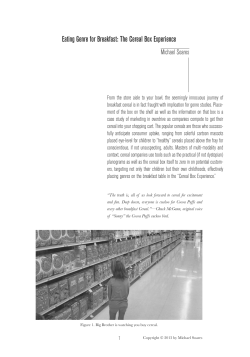 Eating Genre for Breakfast: The Cereal Box Experience